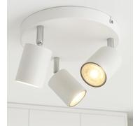 CGC Lighting Plafonnier GU10 3 Spots Réglable, LED Rond Moderne Intérieur pour Cuisine, Salon, Couloir (Blanc)