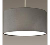 CGC Lighting Tambour de diffuseur de fond gris opale solide d'abat-jour en tissu blanc