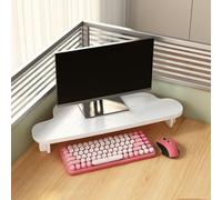 CGCSYZ Support d'écran d'angle, étagère de Bureau pour écran d'ordinateur en Forme de Nuage avec Organisation de Bureau, Support d'écran Triangulaire Universel pour imprimante/o,White