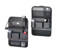 CGDXG Range-Dos Voiture en Cuir pour Dodge Challenger SXT/R/T/Hellcat/SRT Demon/SXT 2010-2024, Organisateur Dossier Siège Auto avec Tablette Pliable, Pochette de Rangement