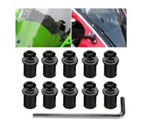 CGEAMDY 10 PièCes Vis pour Pare-Brise de Moto, Universal 5MM Moto Pare-Brise Kit Boulons Vis, Accessoires pour Voitures, Kit Multifonctionnel De Boulons De CaréNage Pare-Brise Moto(Noir)