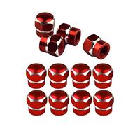CGEAMDY 12 Pièces Bouchons Valve De Pneu, Bouchons Tige De Valve Pneu en Aluminium avec Joint Hexagonal Bouchons Valve Pneu, Chapeaux Anti-Poussière Voiture pour Moto, Bicyclette, Camions(Rouge)