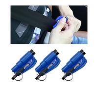 CGEAMDY 2 en 1 Coupe-Ceinture de Sécurité, Marteau de Sécurité Portable, Porte Clés Sécurité Voiture, Marteaux Brise Vitre d'urgence, Marteaux de Secours pour Voiture (Bleu)