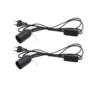 CGEAMDY 2 Pièces Cordon Avec Interrupteur Et Prise E14, Prise De Lampe Avec Câble De 1,8m Interrupteur Et Prise Euro, Câble Avec Interrupteur Pour Lampe Saline Douille E14, Pour Véhicule(Noir)