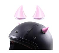 CGEAMDY 2 Pièces Décoration Corne Casque, Corne De Casque De Moto Avec Ventouses, Décoration Casque Moto Corne En Caoutchouc, Accessoires Décoration Conversion Pour Moto Scooter Casques(Rose)
