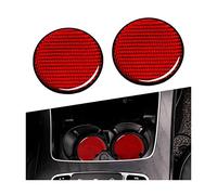 CGEAMDY 2 Pièces Porte-Gobelet Rond, Porte-Gobelet PVC Véhicule, Boissons Rondes Lavables Dessous De Verre, Dessous De Verre Voiture en Fibre De Carbone, Antidérapant Dessous Verre(Rouge)
