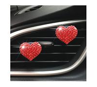 CGEAMDY 2Pcs Clips De Ventilation Pour Climatisation De Voiture, Coeur d'Amour Rassisanteur d'Air, Décoration De Parfum, Coup De Bling Accessoires (Rouge)
