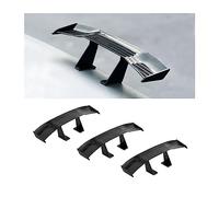 CGEAMDY 3PCS Mini Aileron de Voiture, Multifonctionnel Aile de Queue de Voiture, Universel Mini Aile de Becquet, sans Perforation Texture en Fibre de Carbone pour la Décoration(Noir)
