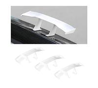CGEAMDY 3PCS Mini Aileron de Voiture, Multifonctionnel Aile de Queue de Voiture, Universel Mini Aile de Becquet, sans Perforation Texture en Fibre de Carbone pour la Décoration(Blanc)