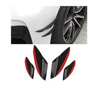 CGEAMDY 4 Pièces Aileron De Pare-Chocs Avant, Voiture Pare-Chocs Avant Palmes Lèvre Spoiler, Séparateur De Avant en Caoutchouc, Ailerons Universels en Caoutchouc pour Pare-Chocs Voiture(Noir Piano)