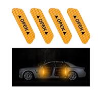 CGEAMDY 4 Pièces Autocollant De Porte De Voiture, Rappel D'ouverture De Porte Autocollant, Anti-Collision Étanche Autocollants Réfléchissants, Voiture Accessoires Extérieur Intérieur(Jaune)