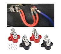 CGEAMDY 4 Pièces Bloc De Bornes De Barre De Bus, Universel Borne Batterie Bornier 12-48V DC Bus Bar, Boulon Connexion M8 Blocs Bornes Batterie, Pour Automobile, Camion, Véhicule Plaisance Et Bateau