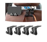 CGEAMDY 4 Pièces Universel Voiture Appui-Tête Arrière Crochet, Crochet de Siège de Voiture, Crochet Multifonction Pour Divers Modèles Shopping Voyage Accessoires De Voiture (Noir)