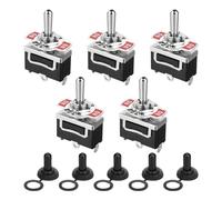 CGEAMDY 5 Pièces Interrupteur à Levier Marin Étanche, Interrupteur à Bascule En Métal Flick Flip, Voiture Commutateur à Levier, Interrupteur Bascule Avec Capuchon Étanche Pour Voiture Camion Bateau