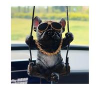 CGEAMDY Accessoires Suspendus Mignons, Décoration Pendentif Voiture Chien Rétroviseur, Décor De Rétroviseur Dog, Ornement De Voiture Bouledogue, Accessoires Suspendus Mignons Voiture-Chien(Noir)