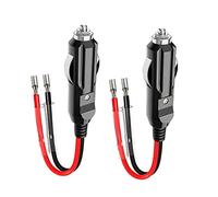 CGEAMDY Adaptateur Mâle pour Allume Cigare, 2 Pcs 12V/24V Universel DC Prise Allume-Cigare avec 30cm 16 AWG d'alimentation Rallonge Câble, pour Lecteur DVD Portable, Onduleur de Voiture et Camion