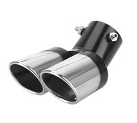 CGEAMDY Auto Silencieux Inoxydable Échappement, Extrémités Tuyau Échappement, Universel Embouts Silencieux Échappement Acier, Voiture Silencieux Queue Double Sortie Coude pour Voitures(Noir)