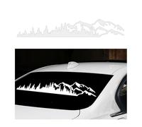 CGEAMDY Autocollants Pour Voiture Montagne De Neige Et Arbre, Autocollant Arbre Montagne Neige Pour Coffre De Voiture Emblème De Hayon, Décalque Montagne Arbre Forêt Kit(D-792 Blanc)