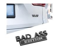 CGEAMDY Car Emblème de l'édition Bad Ass, Emblèmes 3D en Métal BAD-ASS Edition, Badge D'aile 3D Autocollant pour Voiture avec Adhésif 3M, Autocollant pour Voiture Grille avant Capot Coffre(Noir-Blanc)
