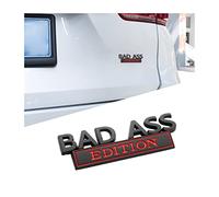 CGEAMDY Car Emblème de l'édition Bad Ass, Emblèmes 3D Métal Bad-Ass Edition, Badge D'aile 3D Autocollant pour Voiture avec Adhésif 3M, Autocollant pour Voiture Grille Avant Capot Coffre(Noir-Rouge)