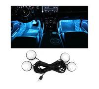 CGEAMDY Clairage Intérieur De Voiture, Fil Pour Atmosphère Voiture LED Intérieur Décoration Bande, Bande Néons D'ambiance Voitures Décoration Intérieure Lumière Télécommande Contrôleur(Bleu Glace)