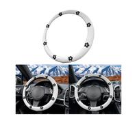 CGEAMDY Couvre Volants de Voitures Universal, Housse Volants Voiture Respirant Antidérapant, Couvre Volant Voiture Universal, Housse Volant Voiture 38cm, Housse Volant Coton Et Lin(Blanc)