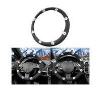 CGEAMDY Couvre Volants de Voitures Universal, Housse Volants Voiture Respirant Antidérapant, Couvre Volant Voiture Universal, Housse Volant Voiture 38cm, Housse Volant Coton Et Lin(Noir)