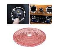 CGEAMDY DIY Décoration pour Voiture Intérieure, Accessoires Décoration Universel Strass, Bandes De Garniture Intérieure, Mesurent Environ 500CM, Conviennent à La Plupart Des Voiture (Rose)