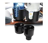 CGEAMDY Double Trou Porte-Gobelets de Voiture avec Base Extensible, Porte-Bouteilles Multifonctions 2 en 1 pour Voiture, Accessoires Porte-Bouteilles Universel Réglable pour Véhicules(Noir)