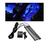 CGEAMDY Eclairage intérieur à LED pour Voiture, Imperméables Multicouleurs sous l'Éclairage de Voiture, Avec activée par Le Son de la Musique et télécommandée, 48 LED Lumières de Bande de Voiture