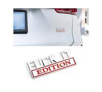 CGEAMDY Emblème de L'édition Fuck It, Emblème de Voiture, Application Universelle pour Une Large Gamme de Véhicules, Nouvelle Conception Étiquettes Personnalisées pour Véhicules (Argent-Rouge)