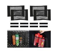 CGEAMDY Filet Rangement de Coffre Voiture, 4 Pack Organisateurs Bagages Sac avec Magic Sticker, Bouteilles, Épicerie Élastique Filet Stockage Pocket pour Camion et Voiture (50x25CM)