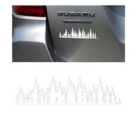 CGEAMDY Forêt Décalcomanie Voiture, Autocollants de Carrosserie pour Camping-Car Camionnette Voiture, Montagne Arbre Forêt Voiture décalcomanies pour SUV Véhicules Tout-Terrain Universel(Blanc)