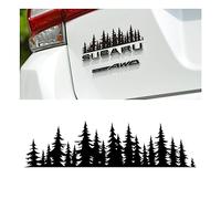 CGEAMDY Forêt Décalcomanie Voiture, Autocollants de Carrosserie pour Camping-Car Camionnette Voiture, Montagne Arbre Forêt Voiture décalcomanies pour SUV Véhicules Tout-Terrain Universel(Noir)