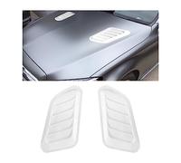 CGEAMDY Garniture d'Aile d'Aération de Capot, Voiture ABS Décoratif Débit d'Air Admission Scoop Turbo, Évent Modifié Couverture Accessoires pour Voiture (Blanc)