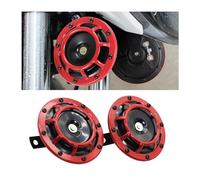 CGEAMDY Lot de 2 klaxons de voiture 12 V - Klaxon de moto - Tons aigus et graves - Avec haut-parleur à étrier - Super fort - Tons aigus et graves - En métal - Rouge