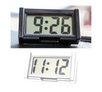 CGEAMDY Mini Horloge De Tableau De Bord Voiture, Horloge électronique Universelle, Mini Horloge Autocollante, Horloges Digitale Portable Lcd Tableau Bord Voiture Pour La Maison Et Le Bureau(Blanc)