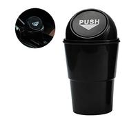 CGEAMDY Mini Poubelle de Voiture en Plastique ABS Noir, 10x10x20cm, 1.57L, Avec Couvercle Étanche et à Pression, Pour Voiture et Camion, 1 Unité
