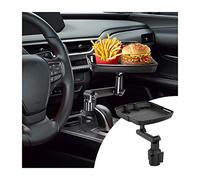 CGEAMDY Plateau Porte-Gobelet de Voiture, Multifonctionnel Table de Plateau de Voiture pour Manger avec Fente pour Téléphone Portable, Universel Réglable Plateau Pivotant à 360° pour Véhicule
