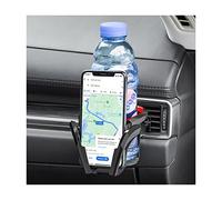 CGEAMDY Porte Gobelet Voiture, Support de Téléphone Portable 2 en 1 de Voiture, Tasse de Boisson, Réglable Porte-Bouteille Support Canette, pour Grille D'aération de Voiture, Camion(Noir/Rouge)