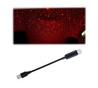 CGEAMDY Veilleuse Étoile de Toit De Voiture, projecteur de Galaxie USB, Lumières D'ambiance LED, Éclairage Intérieur de Voiture Portable Lumières Atmosphère Plusieurs Modes Réglables (Rouge)