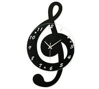 CGF- Pendules murales Horloge Murale décorative Note de Musique pour Salon Cadran en Verre, avec Pendule pour Chambre Bureau Cuisine Maison, Grande Horloge Murale silencieuse sans tic-tac