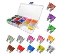 CGFAMDY 130Pcs Fusible Voiture Set, Mini Fusible Auto 2A 5A 7.5A 10A 15A 20A 25A 30A 35A 40A, Standard Lame Fusibles Assortiment Kit Pour Truck/RV/Camion/Moto, Avec 1 Lame Fusible Extracteur