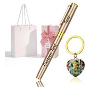 CGFN Stylo Personnalisable Gravé Prenom,Stylos Personnalisés avec Prenom,Coffret Beau Stylo avec Porte Cle Cadeau Femme Elegant Homme élégant Collegue de Travail Femme (Or)