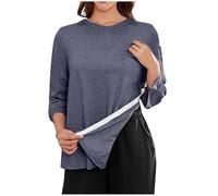CGGMVCG Chemises de Chirurgie Unisexe Post-épaule après Rotator Cuff Chemise de Chirurgie Snap Tearaway Chemises Chemo Port Vêtements adaptatifs Manches 3/4, Gris foncé, XXL