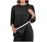 CGGMVCG Chemises de Chirurgie Unisexe Post-épaule après Rotator Cuff Chemise de Chirurgie Snap Tearaway Chemises Chemo Port Vêtements adaptatifs Manches 3/4, Noir, L
