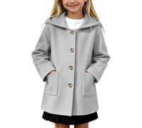 CGGMVCG Manteau à capuche pour fille - Manches longues - Boutonné - Coupe ample - Manteau d'hiver chaud avec poches