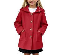 CGGMVCG Manteau à capuche pour fille - Manches longues - Boutonné - Coupe ample - Manteau d'hiver chaud avec poches