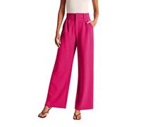 CGGMVCG Pantalon à Jambe Large pour Femme habillé Pantalon Palazzo pour Le Travail Les Affaires décontracté Taille Haute, Rose Vif, L