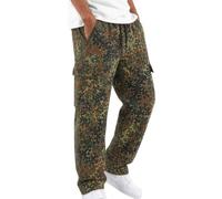 CGGMVCG Pantalon cargo décontracté pour homme, taille élastique, jambe droite, coupe ample, avec poches à rabat, A02 Vert, L
